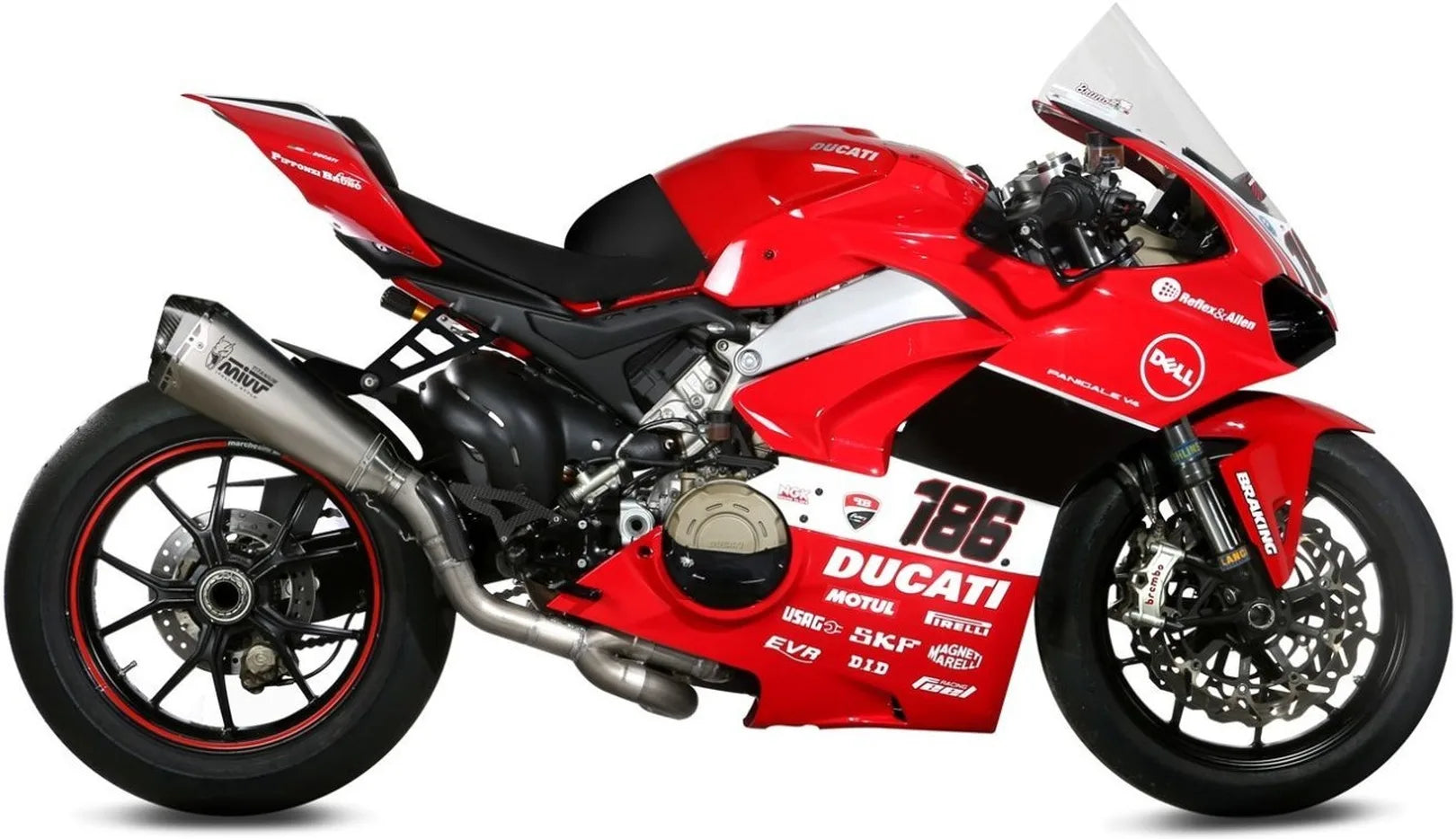 Komplette Auspuffanlage Ohne Katalysator Und Ohne Geräuschzulassung Delta Race Full Titan Carbon - Mivv Kompatibel Mit Ducati Panigale V4 (2018-2022)