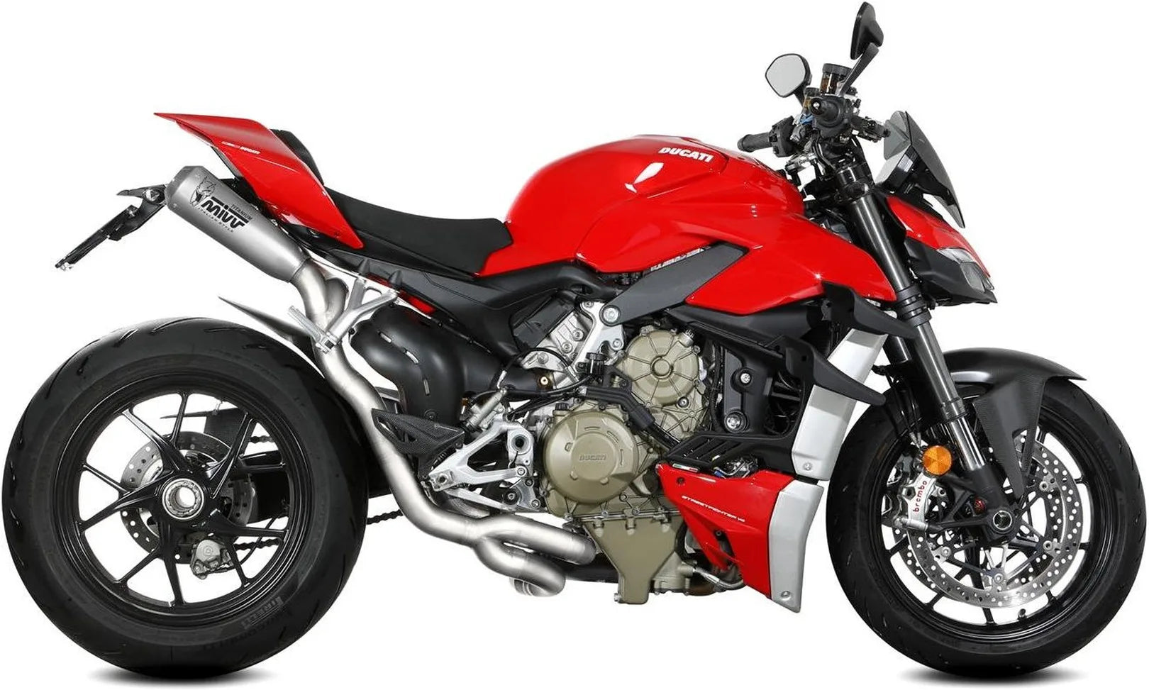 Komplette Auspuffanlage Ohne Katalysator Und Ohne Geräuschzulassung X-M1 Titan - Mivv Kompatibel Mit Ducati Streetfighter V4 (2020-2022)