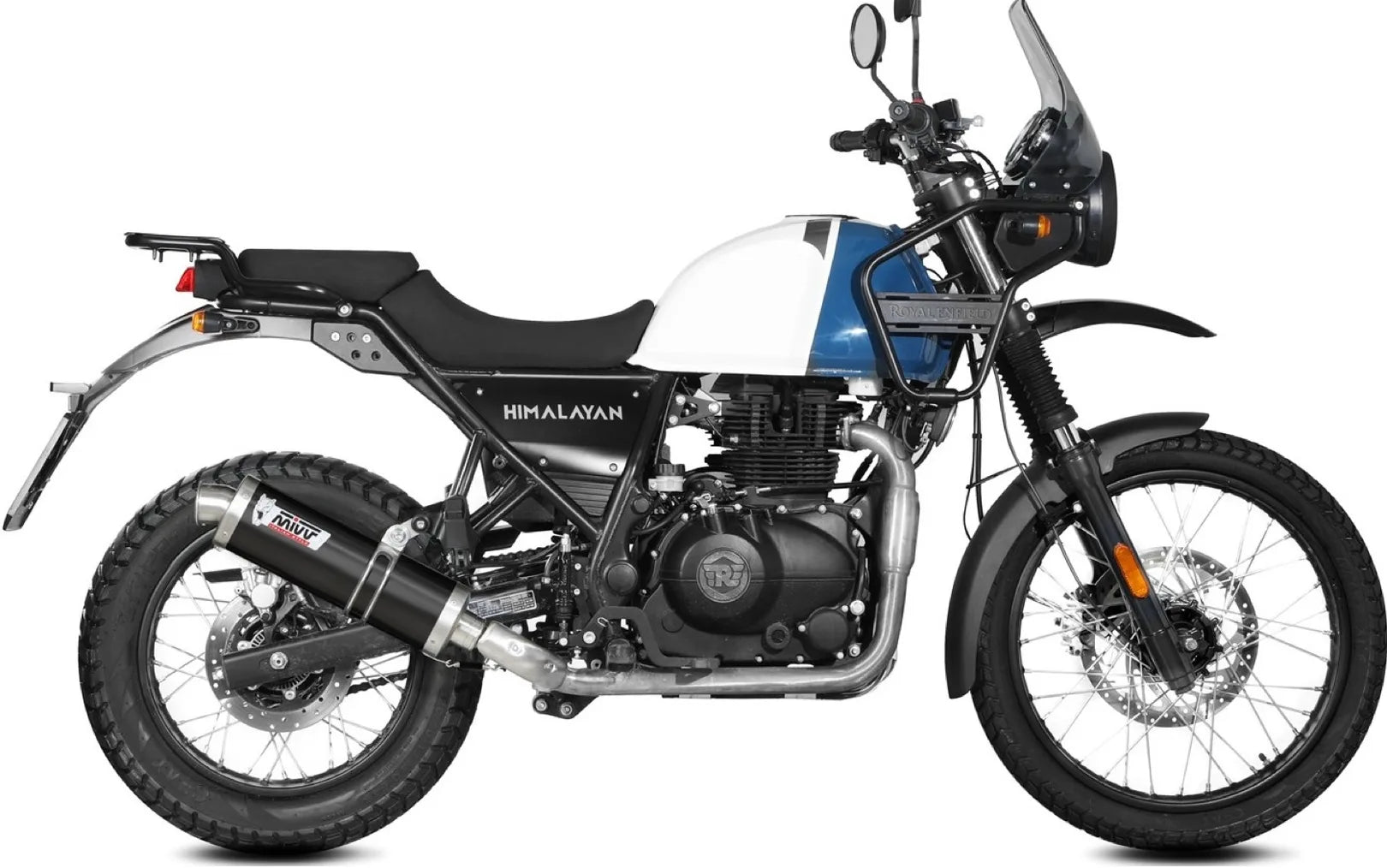 Katalysiertes Auspuffendstück Mit Geräuschzulassung Oval Stahl Schwarz - Mivv Kompatibel Mit Royal Enfield Himalayan (2021-2023)