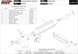 Katalysiertes Auspuffendstück Mit Geräuschzulassung Suono Edelstahl Carbon - Mivv Kompatibel Mit Suzuki Gsx-R 750 (2006-2007)