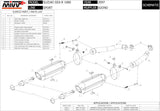 Doppelauspuffanlage Mit Geräuschzulassung Suono Stahl Schwarz Carbon - Mivv Kompatibel Mit Suzuki Gsx-R 1000 (2007-2008)