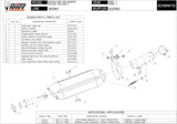 Exhaust Tip With Noise Certification Suono Stainless Steel Carbon - Mivv Compatible With Suzuki Gsx 650 F (2008-2015)
