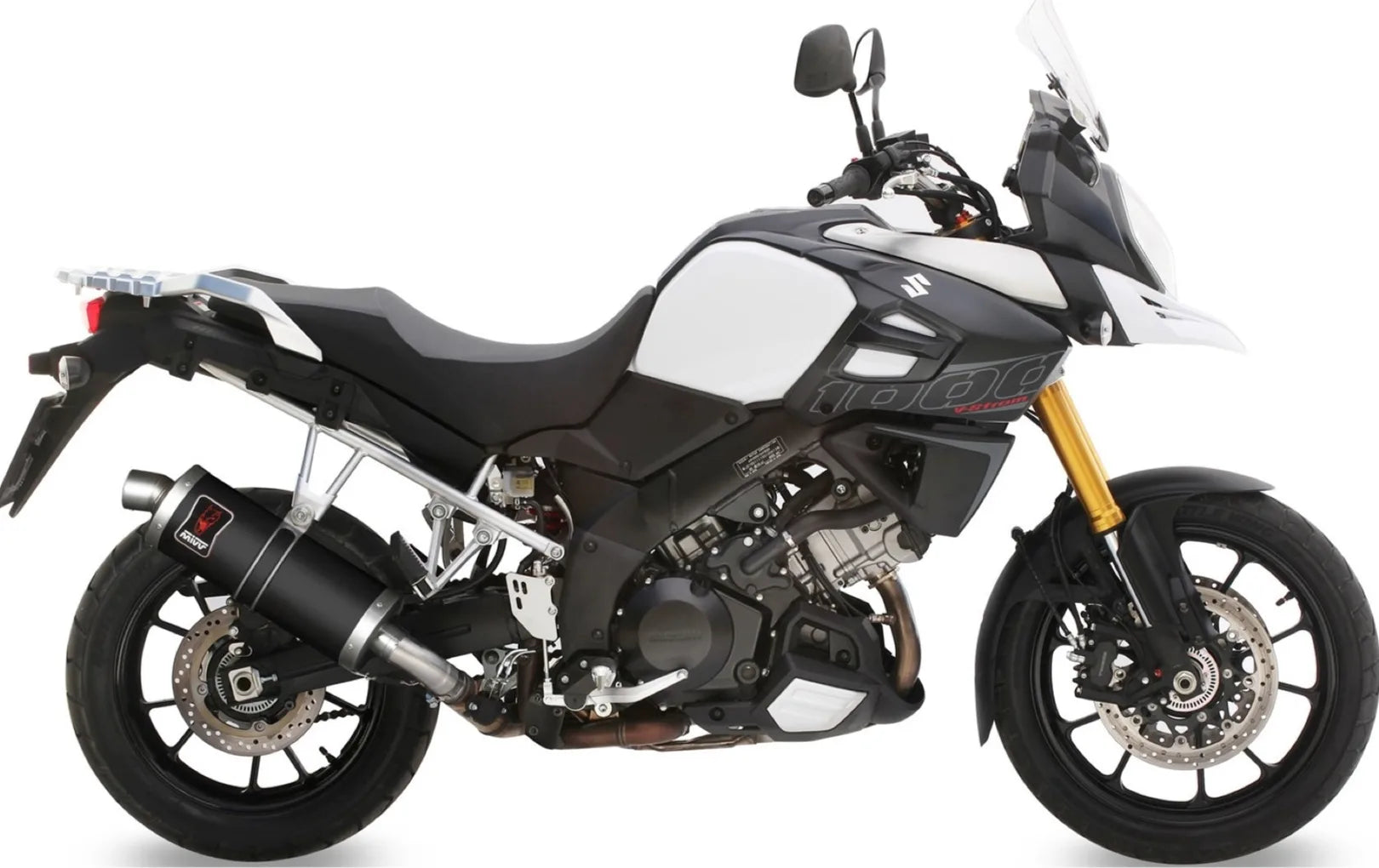 Auspuffendstück Mit Geräuschzulassung Dakar Stahl Schwarz - Mivv Kompatibel Mit Suzuki V-Strom 1000 (2014-2020)