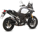 Exhaust Tip With Noise Certification Oval Steel Black Carbon - Mivv Compatible With Suzuki V-Strom 1050 (2020-2024)