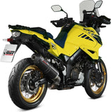 Auspuffendstück Mit Geräuschzulassung Oval Stahl Schwarz Carbon - Mivv Kompatibel Mit Suzuki V-Strom 1000 (2014-2020)
