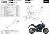 Auspuffendstück Mit Geräuschzulassung Gp Stahl Schwarz - Mivv Kompatibel Mit Suzuki Gsx-S 750 (2017-2020)