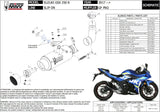 Auspuffendstück Mit Geräuschzulassung Gppro Stahl Schwarz - Mivv Kompatibel Mit Suzuki Gsx 250 R (2017-2020)