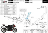 Komplette Abgasanlage Mit Katalysator Und Geräuschzulassung Suono Stahl Schwarz Carbon - Mivv Kompatibel Mit Suzuki Gsx-S 125 (2017-2020)