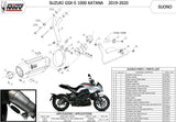 Auspuffendstück Mit Geräuschzulassung Suono Stahl Schwarz Carbon - Mivv Kompatibel Mit Suzuki Gsx-S 1000 Katana (2019-2024)