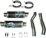 Doppelauspuffanlage Mit Geräuschzulassung Round Carbon - Termignoni Kompatibel Mit Suzuki Gsx-R 1000 (2007-2008)