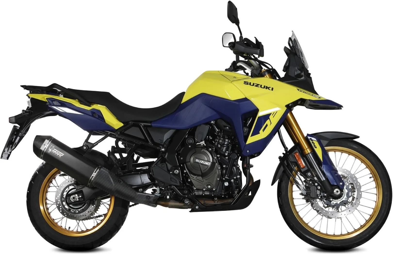 Auspuffendstück Mit Geräuschzulassung Speed Edge Stahl Schwarz Carbon - Mivv Kompatibel Mit Suzuki V-Strom 800 De (2023-2024)