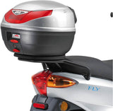 Monolock Black Top Case - 30 Lt Technopolymer - Givi Compatible With Piaggio Fly 50 - 100 - 125 - 150 (2004-2017)