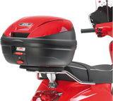 Monolock Vision Black Tech Top Case - 34 Lt Vision Technopolymer - Givi Compatible With Piaggio Vespa S 50 - 125 - 150 (2007-2014)