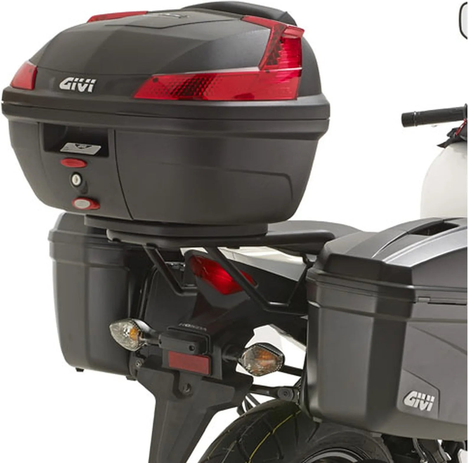 Motorradkoffer Monolock Alpina Aluminium Schwarz 44 Lt Alpina Aluminium - Givi Kompatibel Mit Honda Cb 500 F (2013-2015)