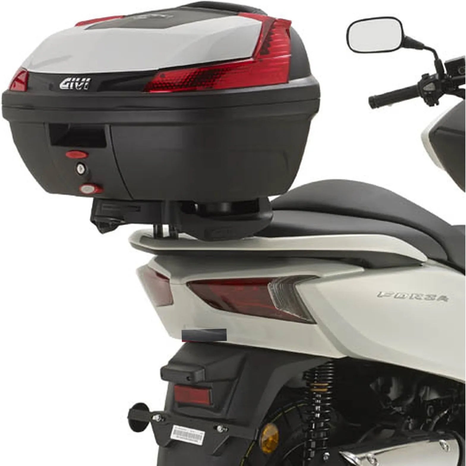 Motorradkoffer Monolock Alpina Aluminium 44 Lt Alpina Aluminium - Givi Kompatibel Mit Honda Forza 300 Abs (2013-2017)