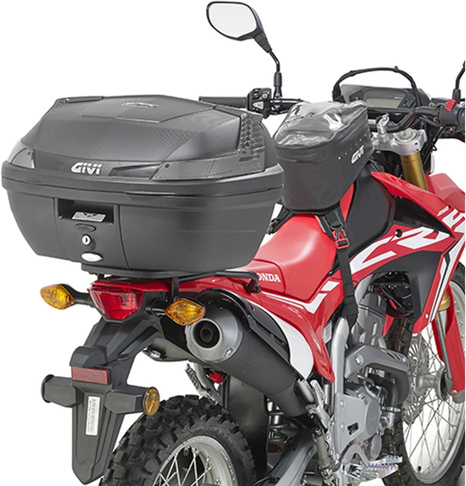 Motorradkoffer Monolock Schwarz Tech 30 Lt Technopolymer - Givi Kompatibel Mit Honda Crf 250 L (2017-2020)