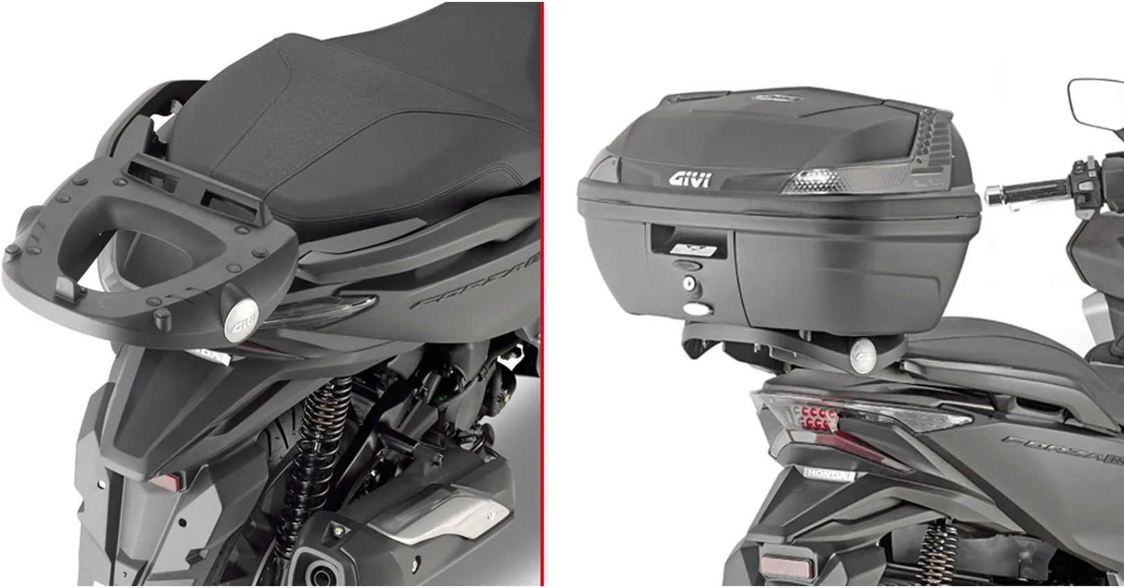 Motorradkoffer Monokey Trekker Aluminium Schwarz 33 Lt Trekker Aluminium - Givi Kompatibel Mit Honda Forza 125 Abs (2015-2018)
