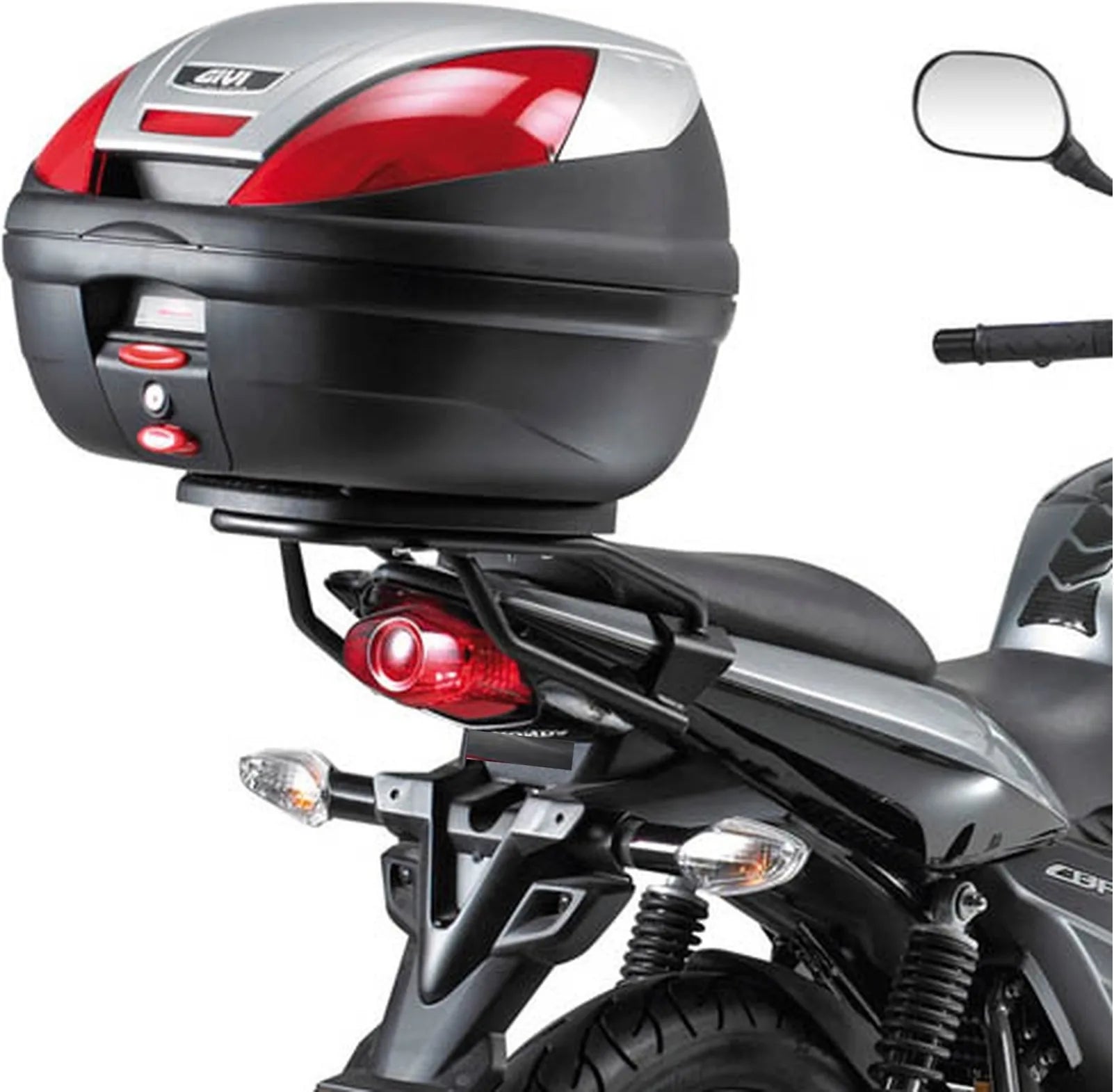 Motorradkoffer Monolock Schwarz 30 Lt C30N Technopolymer - Givi Kompatibel Mit Honda Cbf 125 (2009-2014)