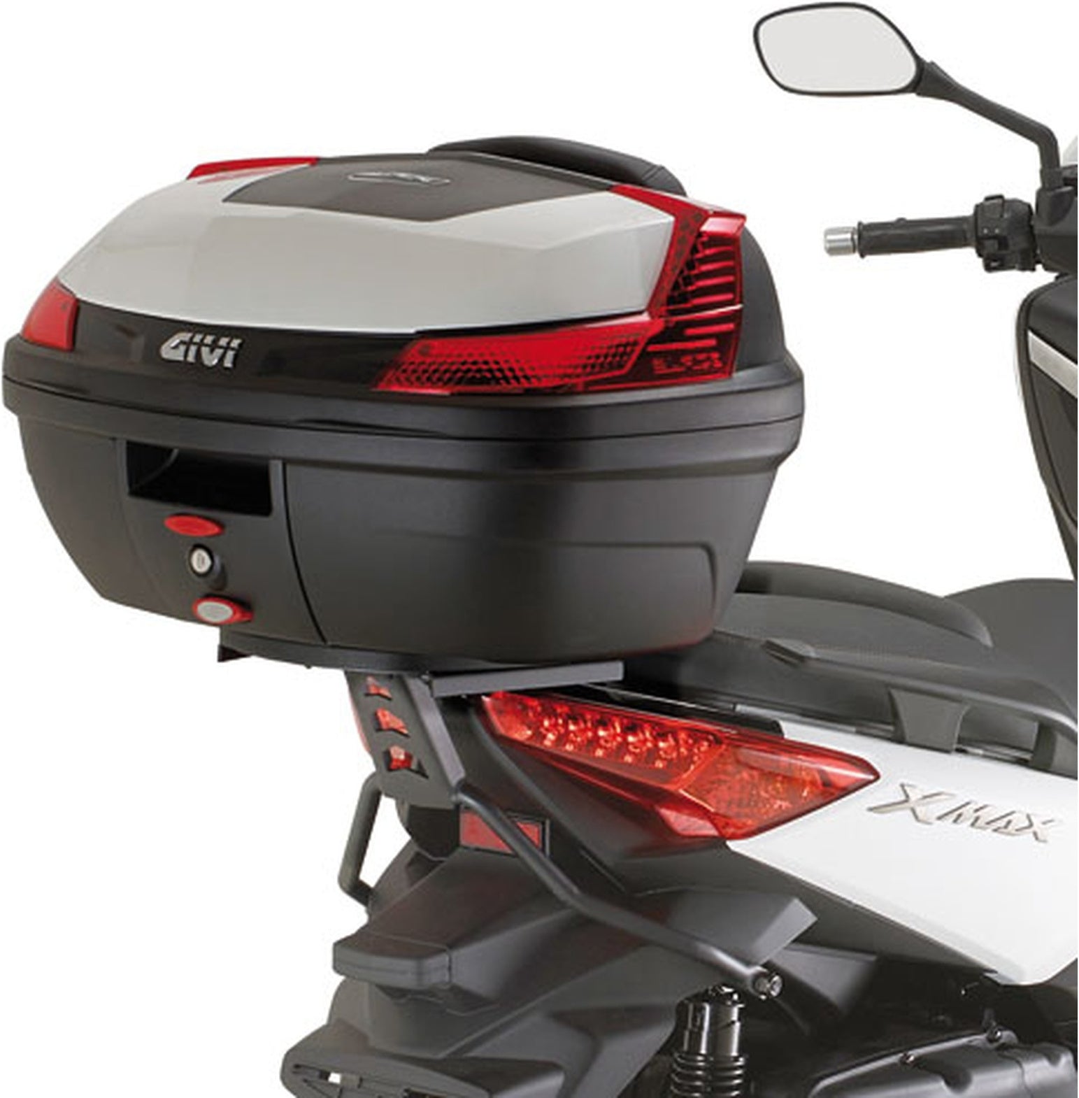 Monolock Vision Black Top Case - 34 Lt Vision Technopolymer - Givi Compatible With Mbk Evolys 125 - 250 (2014-2017)