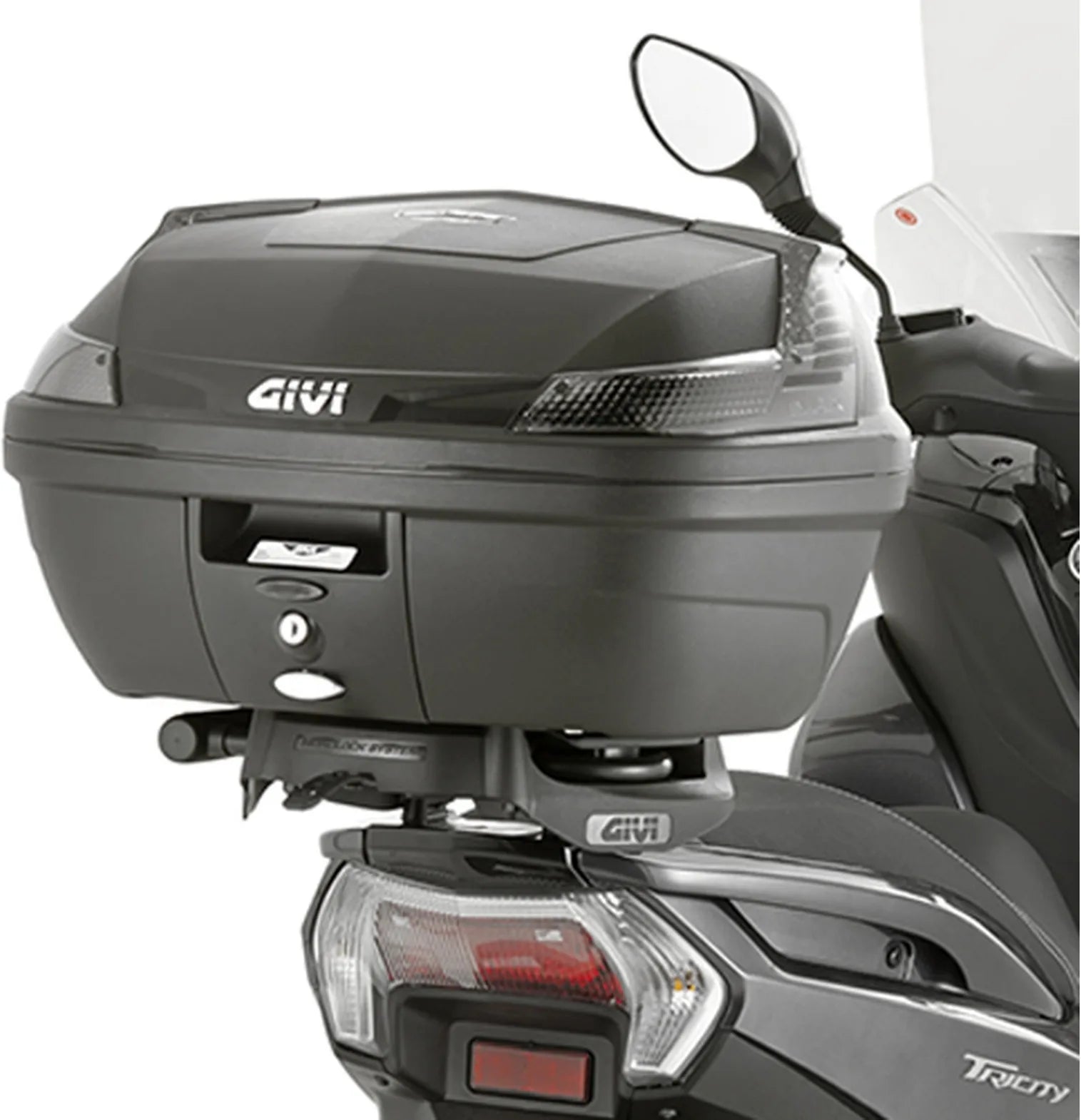 Motorradkoffer Monolock Simply Iv Schwarz Tech 45 Lt Simply Iv Technopolymer - Givi Kompatibel Mit Mbk Tryptik 125 (2014-2017)