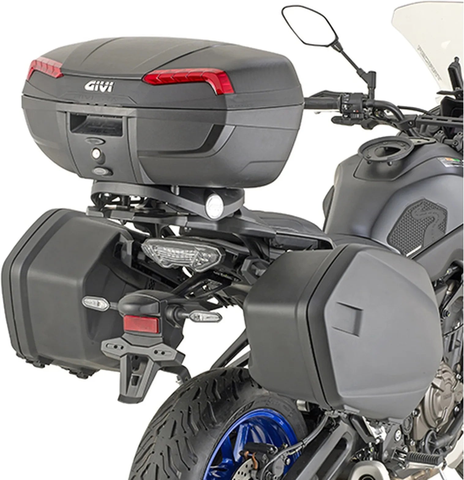 Motorradkoffer Monokey Aluminium 47 Lt Für Original Gepäckgitter Technopolymer - Givi Kompatibel Mit Yamaha Tracer 7 Gt (2024)