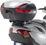 Monokey Silver Tech Top Case - 47 Lt Technopolymer - Givi Compatible With Suzuki An 650 Burgman - Executive (2013-2020)