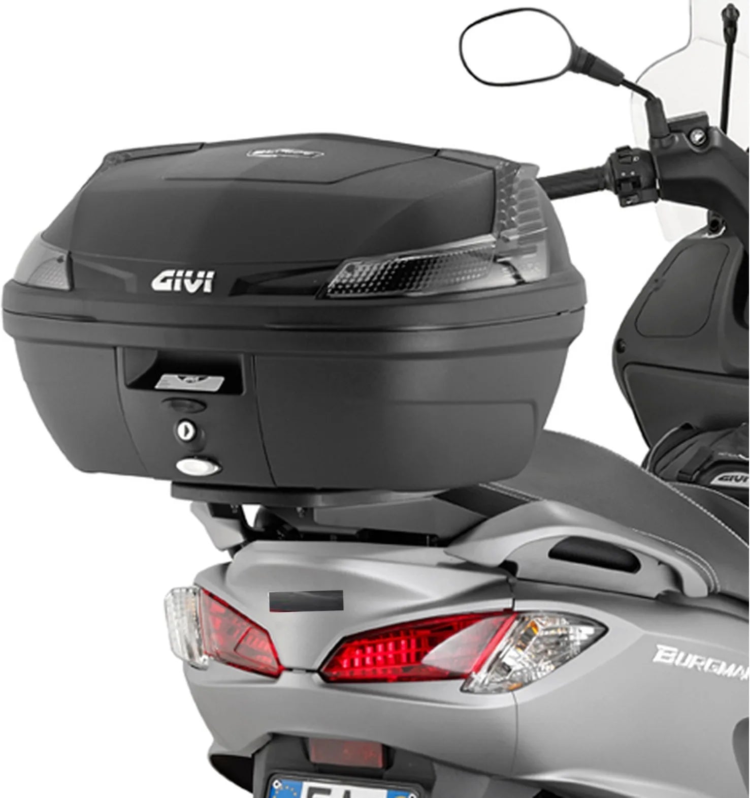 Motorradkoffer Monolock Alpina Aluminium Schwarz 44 Lt Alpina Aluminium - Givi Kompatibel Mit Suzuki Uh 125 - 200 Burgman K7 K8 K9 (2006-2013)