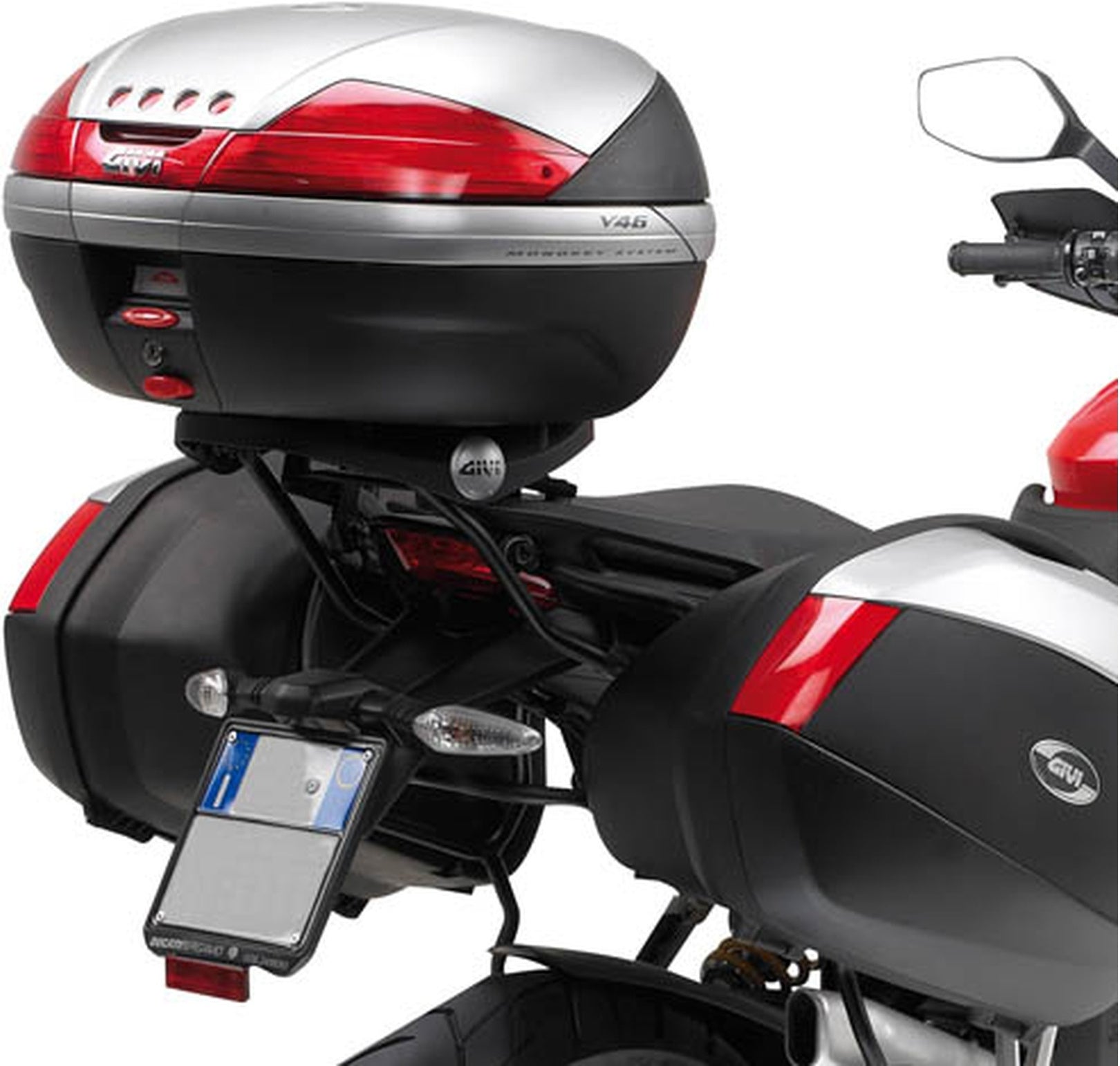 Monokey Trekker Outback Evo Smart Black Aluminium Top Case - 42 Lt Trekker Outback Evo Smart Aluminium - Givi Compatible With Ducati Multistrada 1200 (2010-2012)