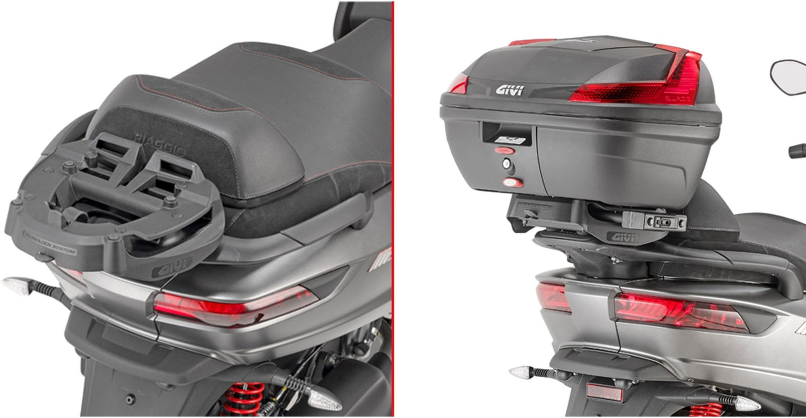 Monokey Trekker Dolomiti Aluminium Top Case - 46 Lt Trekker Dolomiti Aluminium - Givi Compatible With Piaggio Mp3 350 - 400 - 500 Sport (2018-2021)