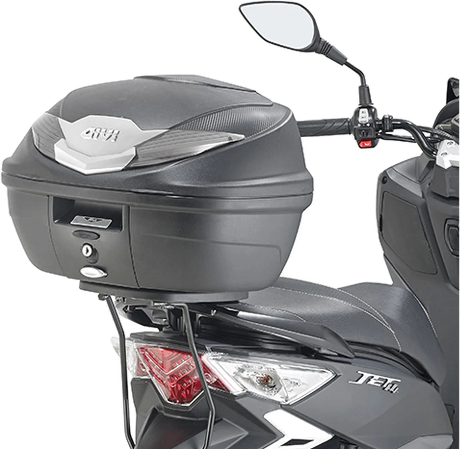 Motorradkoffer Monolock Silber 32 Lt Technopolymer - Givi Kompatibel Mit Sym Jet 14 125 - 200 (2017-2020)