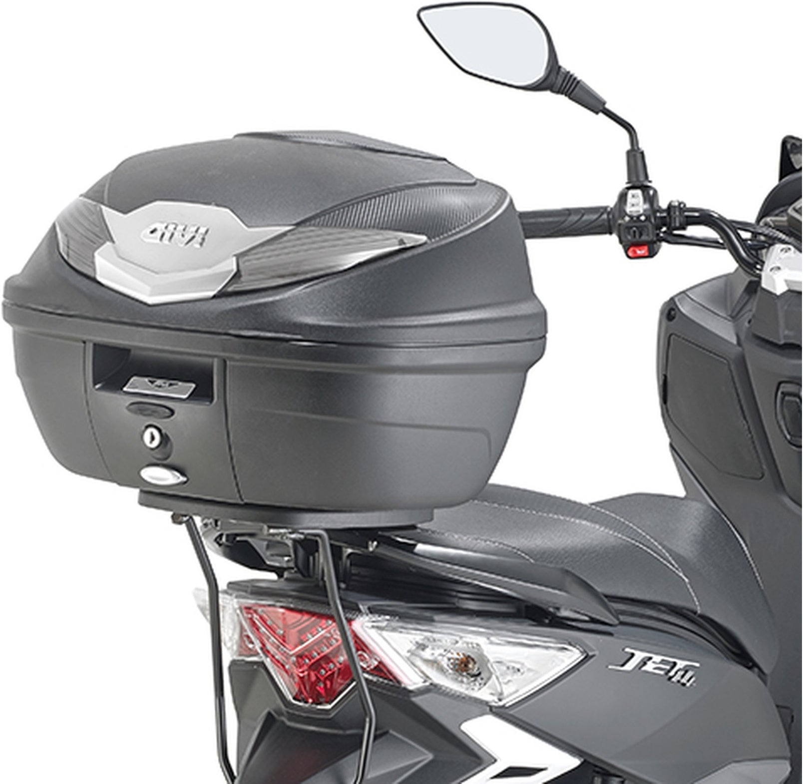 Monolock Black Top Case - 29 Lt Technopolymer - Givi Compatible With Sym Jet 14 125 - 200 (2017-2020)