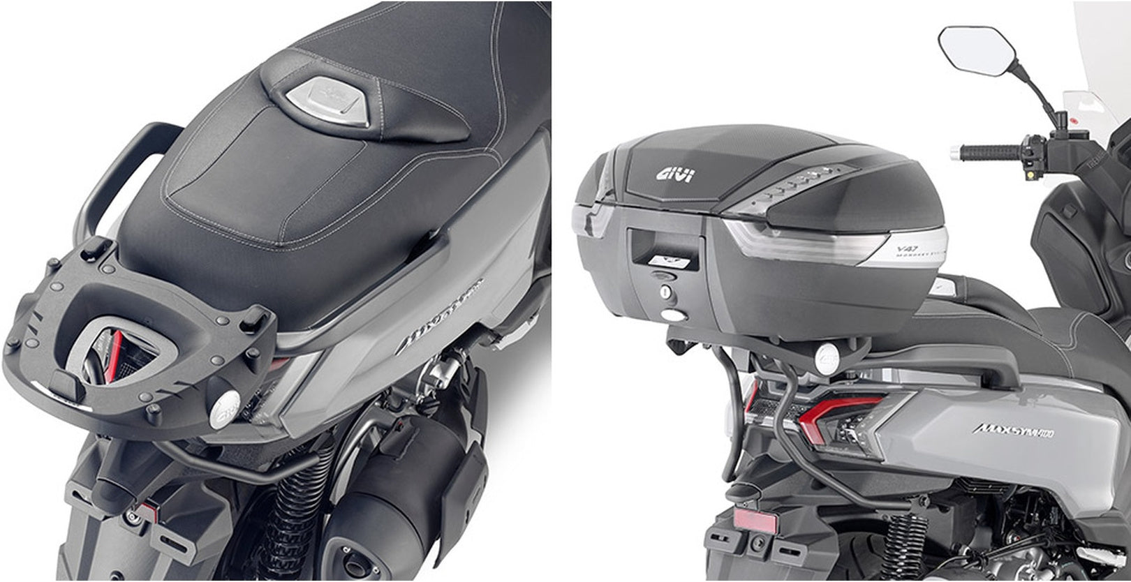 Monolock Silver Top Case - 32 Lt Technopolymer - Givi Compatible With Sym Max Sym 400 (2021-2024)