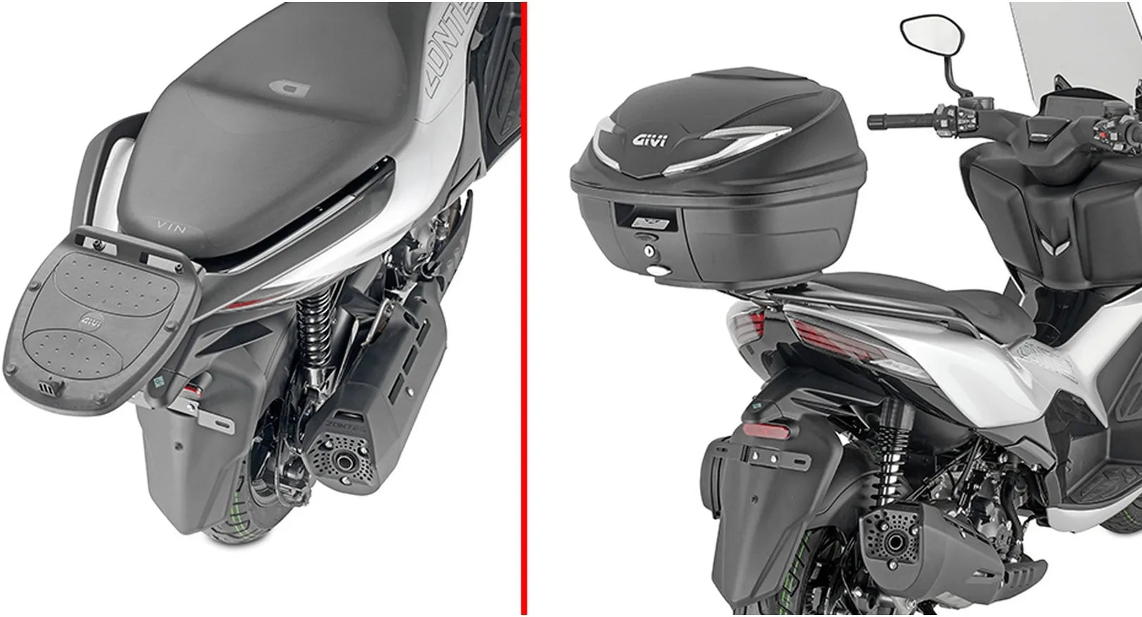 Motorradkoffer Monolock Schwarz Tech 30 Lt C30Nt Technopolymer - Givi Kompatibel Mit Zontes 350 D (2023-2024)