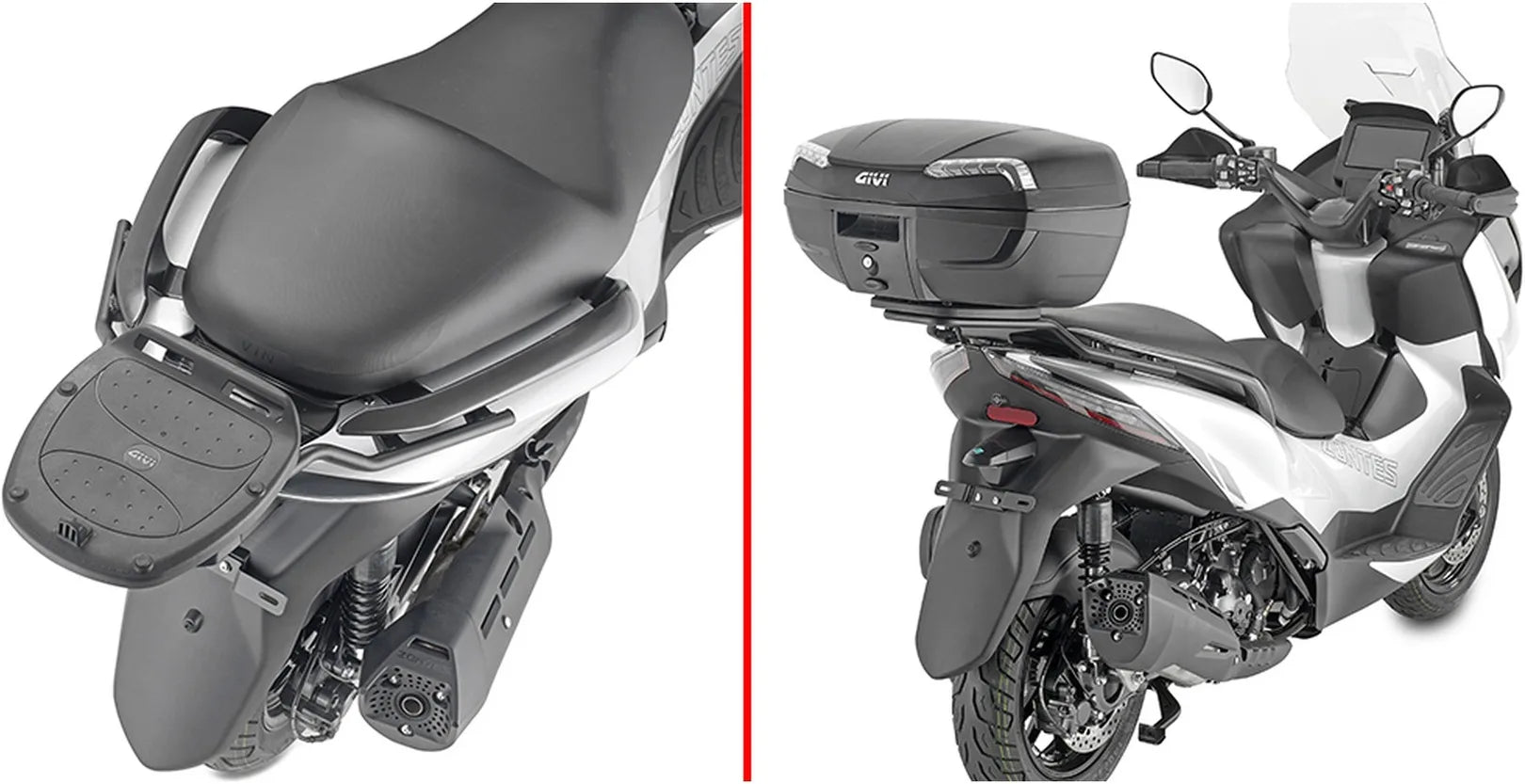 Motorradkoffer Monolock Blade Schwarz Tech 37 Lt Blade Technopolymer - Givi Kompatibel Mit Zontes 350 E (2023-2024)