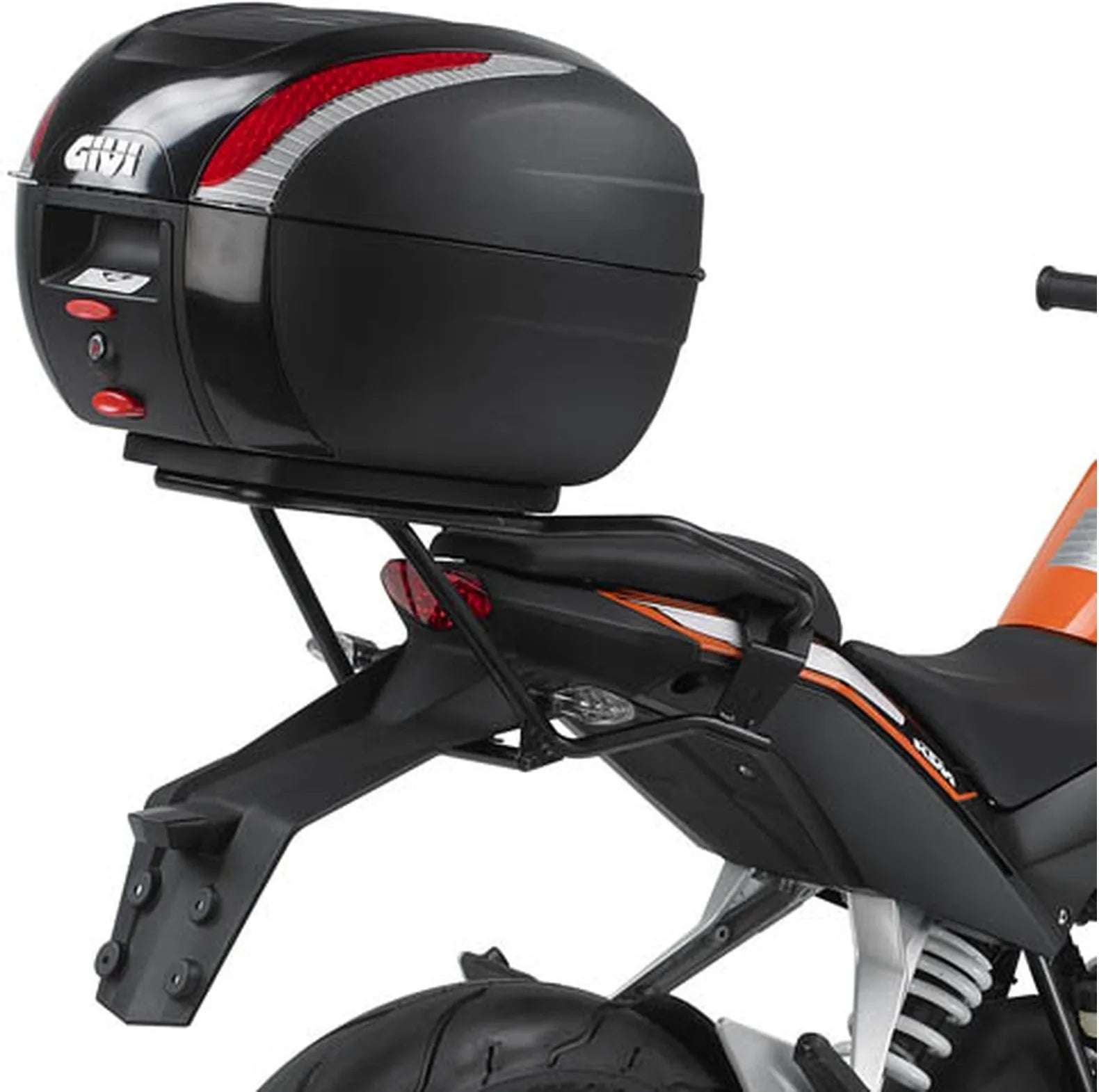 Motorradkoffer Monolock Alpina Aluminium Schwarz 44 Lt Alpina Aluminium - Givi Kompatibel Mit Ktm 390 Duke (2011-2016)