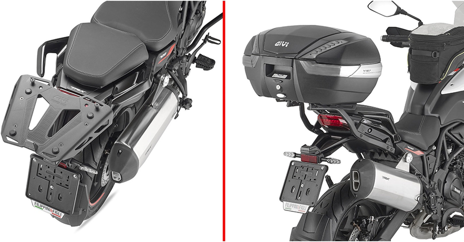 Monokey Arena Black Tech Top Case - 45 Lt Arena Technopolymer - Givi Compatible With Benelli Trk 702 X (2023-2024)