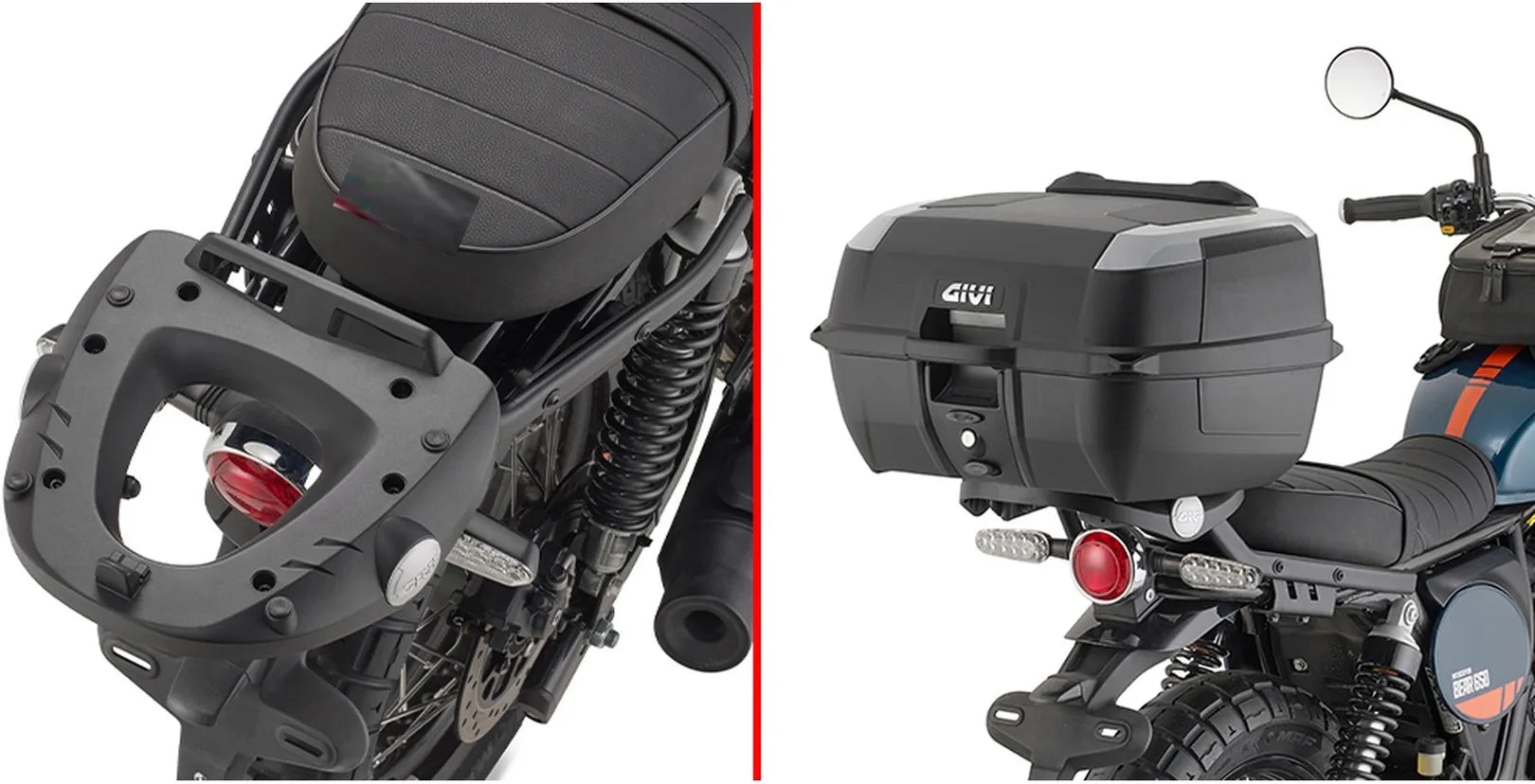 Motorradkoffer Monokey Carbon Look Tech 47 Lt Technopolymer - Givi Kompatibel Mit Royal Enfield Bear 650 (2025)