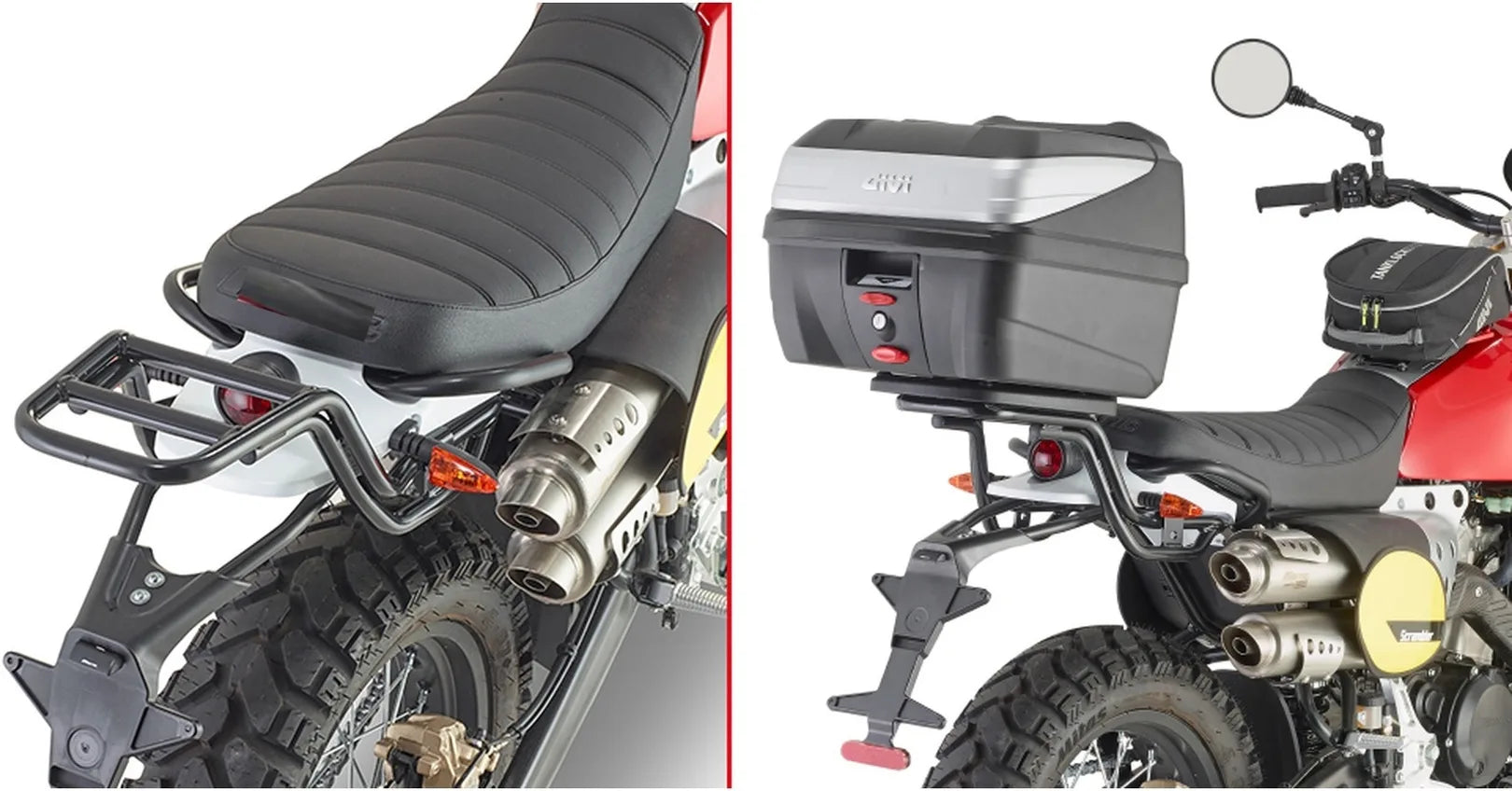 Motorradkoffer Monolock Alpina Aluminium 44 Lt Alpina Aluminium - Givi Kompatibel Mit Fantic Motor Caballero Scrambler 125 (2018-2023)