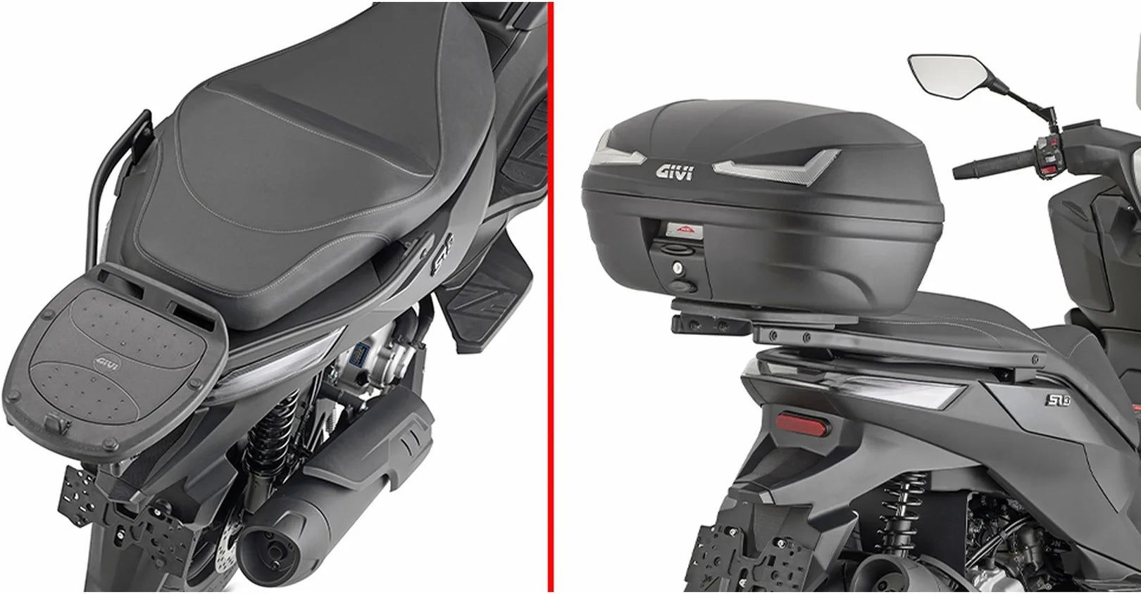 Motorradkoffer Monolock Riviera Schwarz 46 Lt Riviera Technopolymer - Givi Kompatibel Mit Voge Sr3 250 (2024)