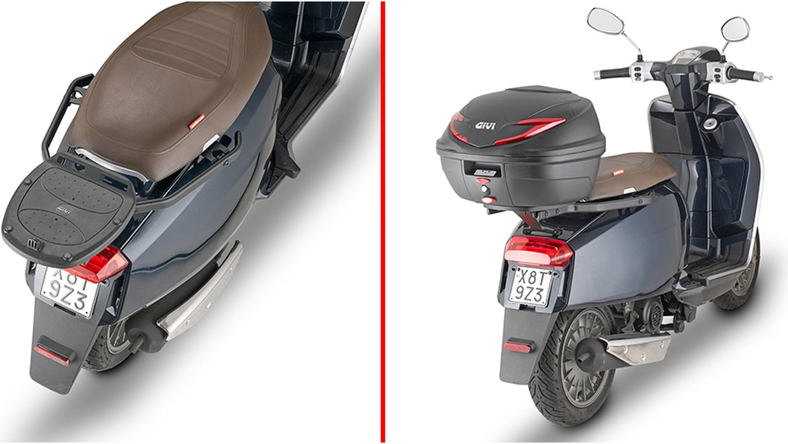 Monolock Black Tech Top Case - 30 Lt C30Nt Technopolymer - Givi Compatible With Lambretta V Special 50 - 100 - 200 (2022-2024)