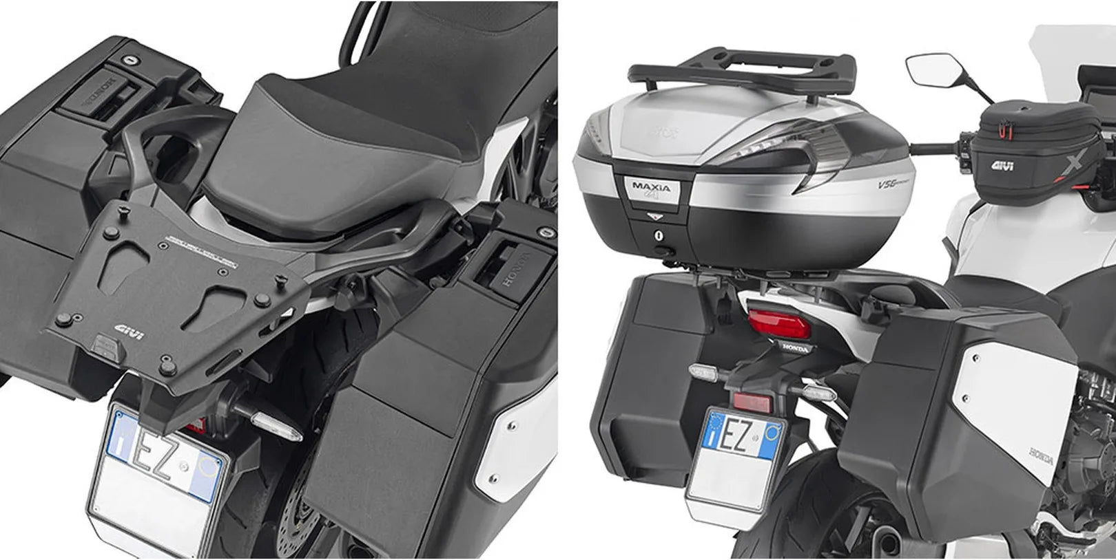 Motorradkoffer Monokey Trekker Aluminium Schwarz 33 Lt 6Kg Trekker Aluminium - Givi Kompatibel Mit Honda Nt 1100 (2022-2024)