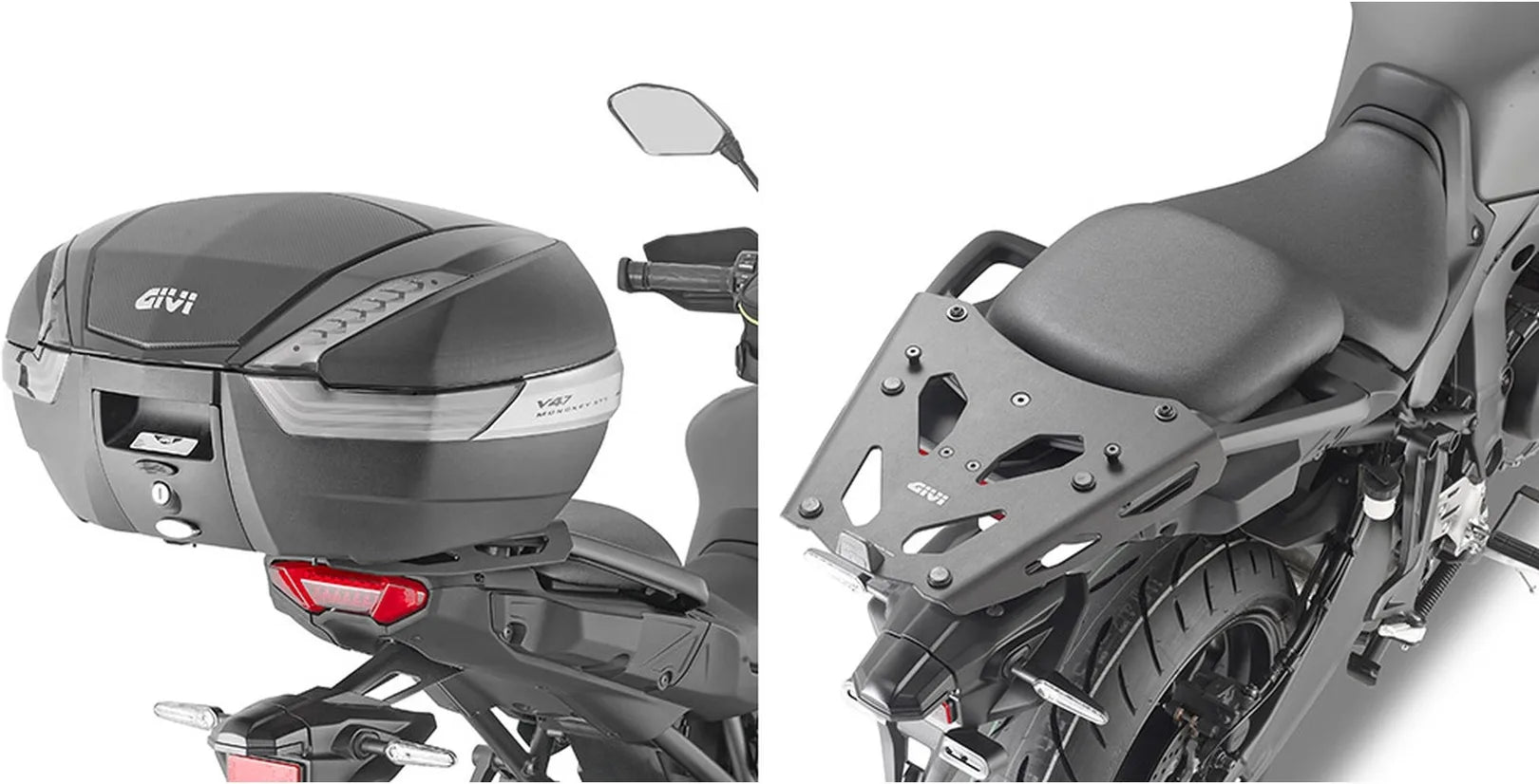 Motorradkoffer Monokey Aluminium 47 Lt Technopolymer - Givi Kompatibel Mit Yamaha Tracer 9 - Gt - Gt+ (2021-2024)