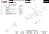 Catalytic Exhaust Tip With Sound Certification Gp Steel Black - Mivv Compatible With Triumph Speed Triple (2005-2006)