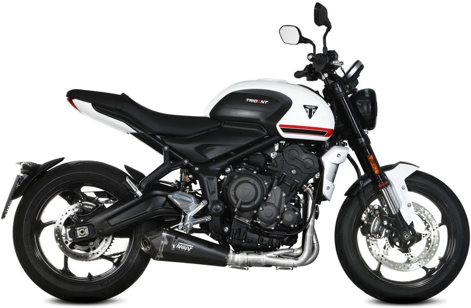 Komplette Abgasanlage Mit Katalysator Und Geräuschzulassung Delta Race Stahl Schwarz Carbon - Mivv Kompatibel Mit Triumph Trident 660 (2021-2024)