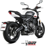 Komplette Abgasanlage Mit Katalysator Und Geräuschzulassung Delta Race Stahl Schwarz Carbon - Mivv Kompatibel Mit Triumph Trident 660 (2021-2024)