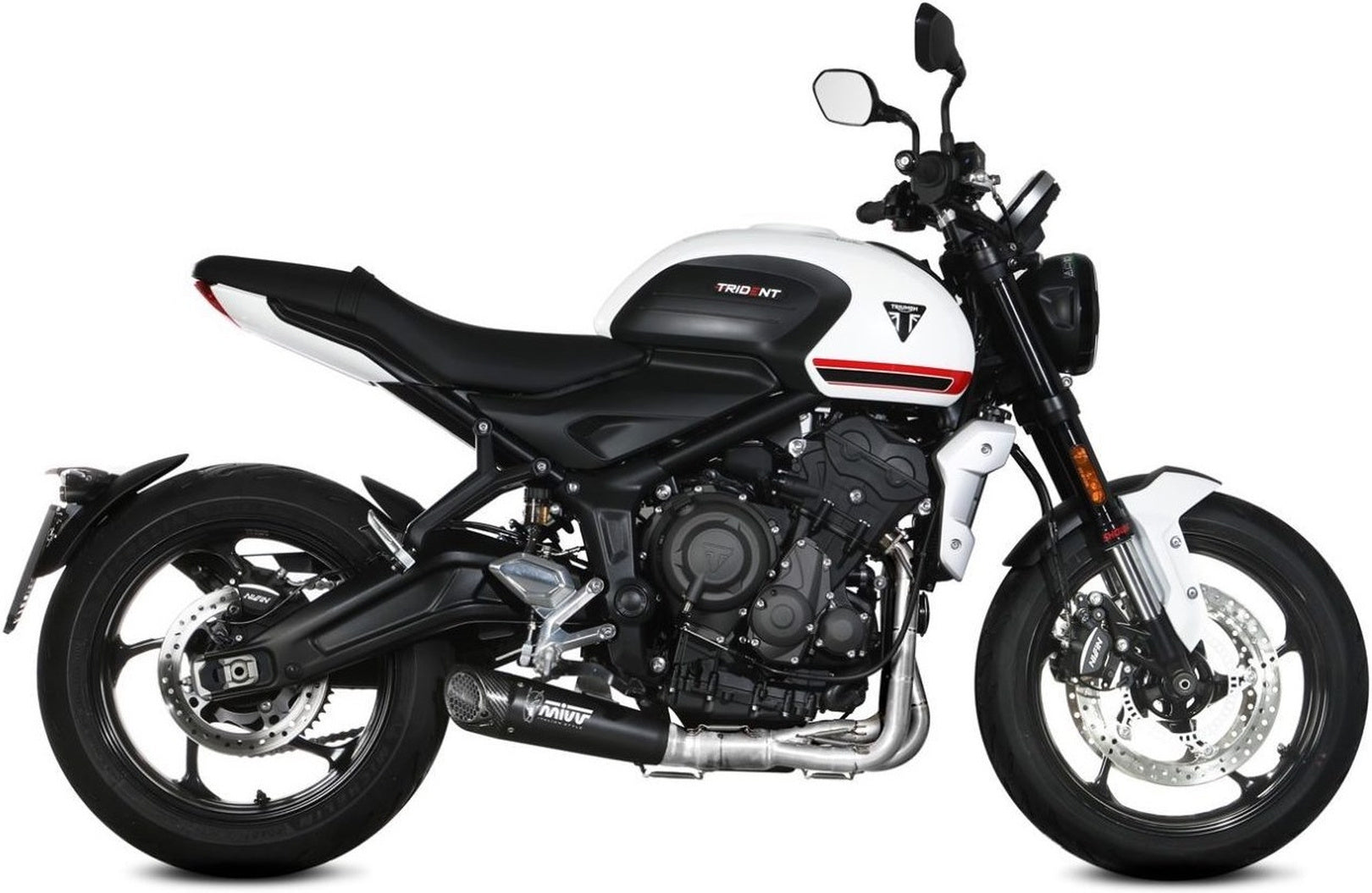 Complete Exhaust System Without Catalytic Converter And Without Sound Certification X-M5 Steel Black Carbon - Mivv Compatible With Triumph Trident 660 (2021-2024)