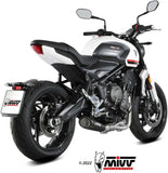 Komplette Auspuffanlage Ohne Katalysator Und Ohne Geräuschzulassung X-M5 Stahl Schwarz Carbon - Mivv Kompatibel Mit Triumph Trident 660 (2021-2024)
