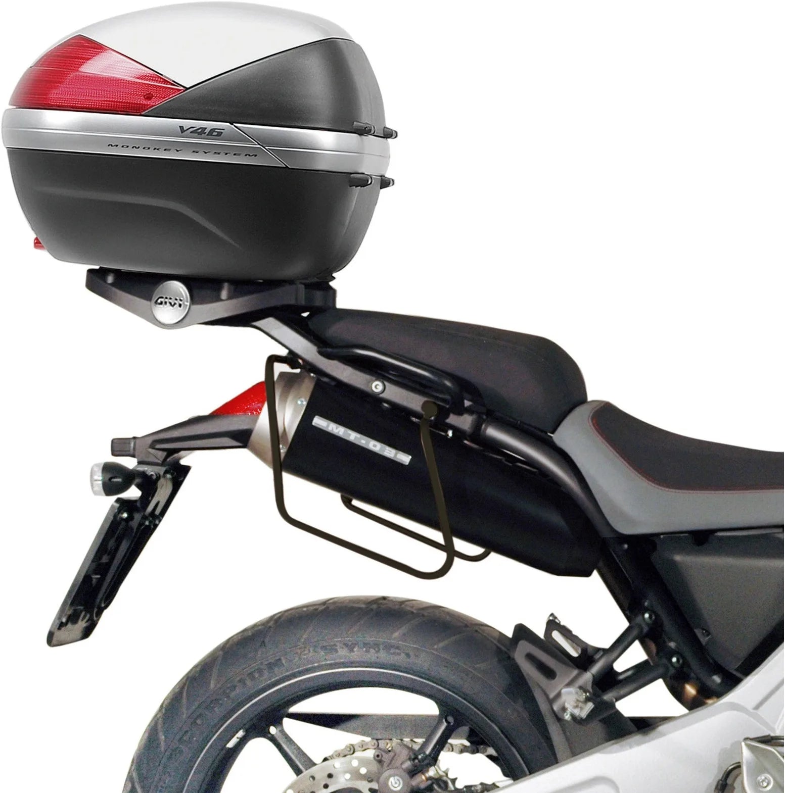 Satteltaschen Corium Schwarz 32 Lt Corium Nylon - Givi Kompatibel Mit Yamaha Mt-03 660 (2006-2014)