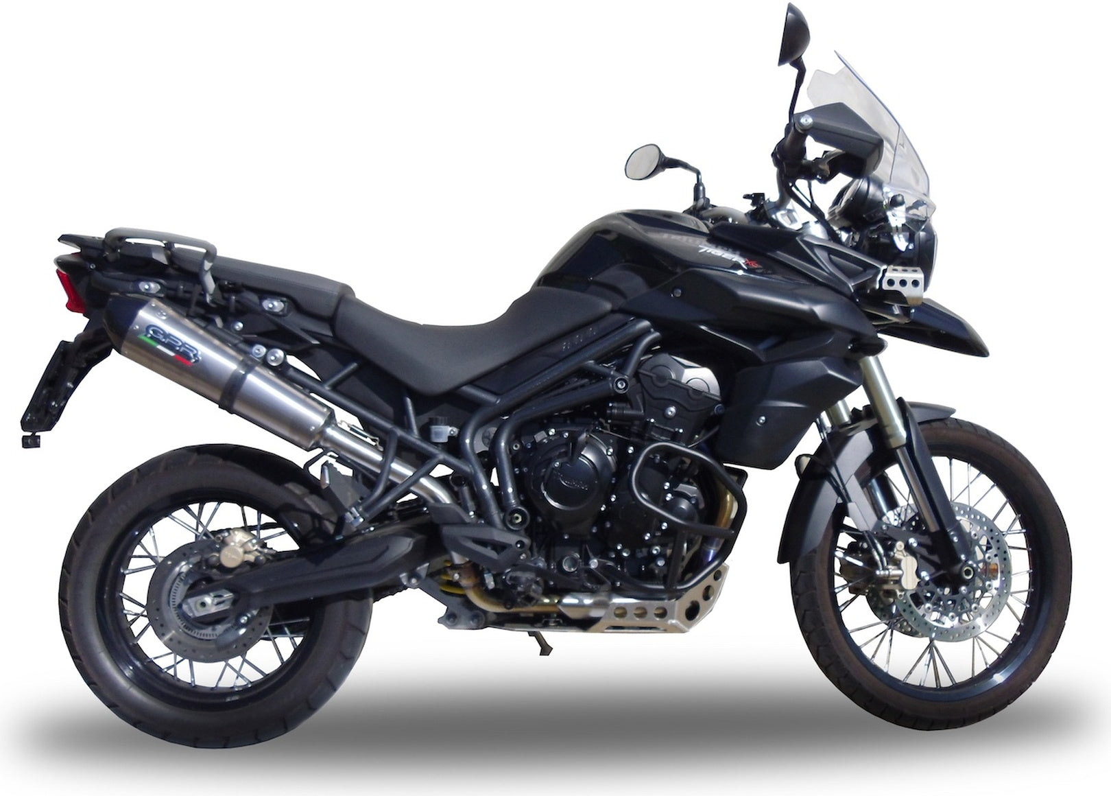 Exhaust Tip With Noise Certification Gpe Anniversary Titanium - Gpr Compatible With Triumph Tiger 800 - Xr - Xc - Xrx - Xcx - Xrt - Xca (2011-2016)