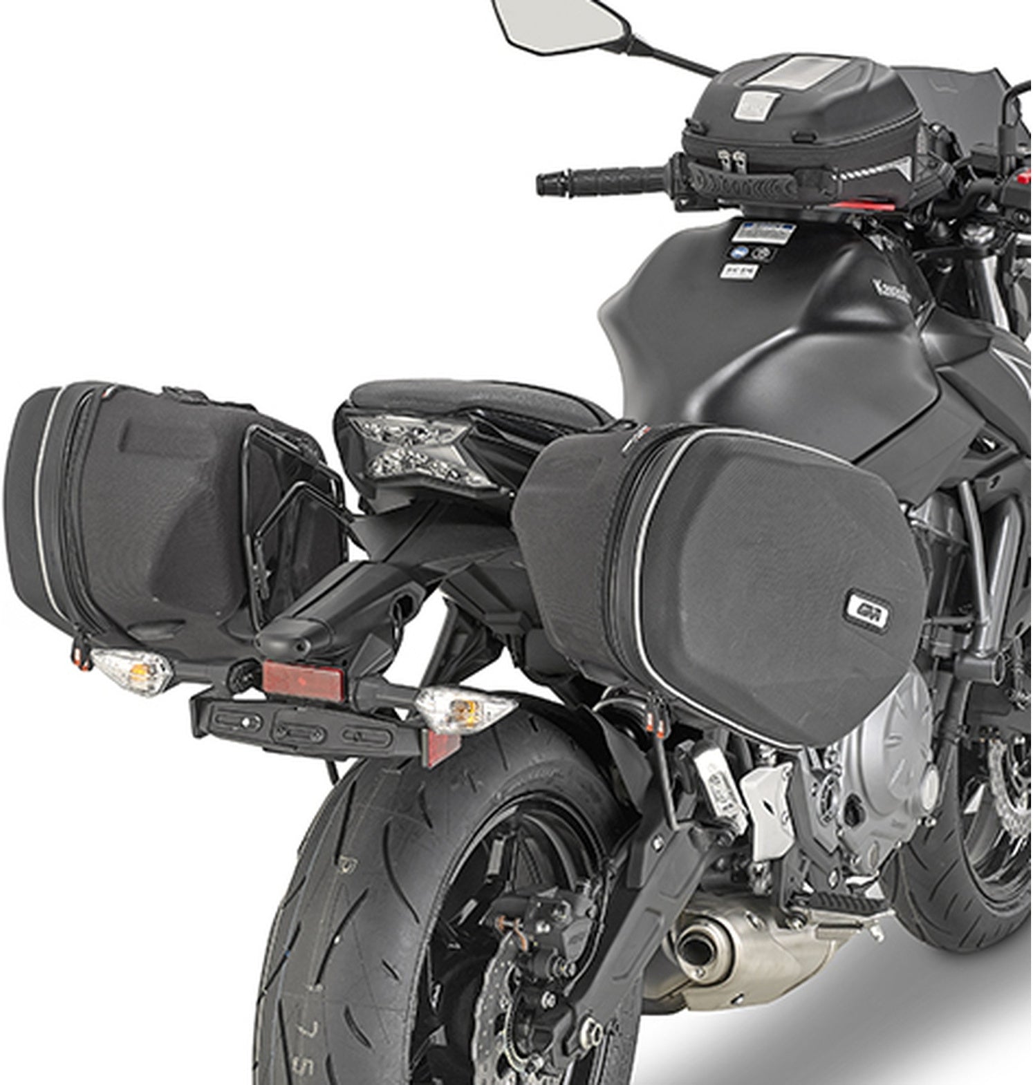 Black Side Bags - 60 Lt Nylon - Givi Compatible With Kawasaki Z 650 (2017-2019)